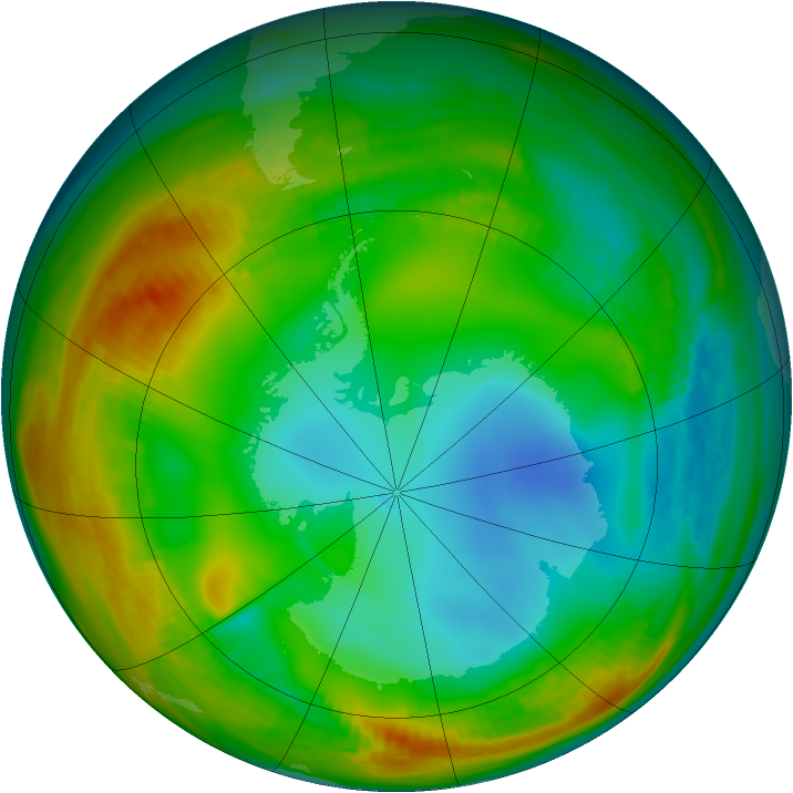 Antarctic ozone map for 12 July 1979